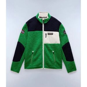 Napapijri Green and Black Zip Up Jacket